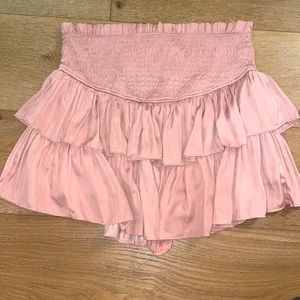 Pink ruffle skirt